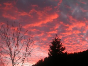 tramonto a vazon visto dal rifugio la chardouse cotolivier