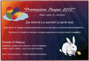 promozione pasqua e pasquetta 2012 rifugio la chardouse